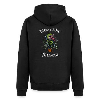 Fleischfressende Pflanze Venusfliegenfalle Cartoon - Unisex Premium Bio Zip Hoodie - Schwarz - Hinten - Nico (187cm)