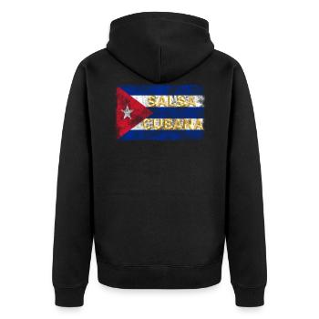 Salsa Cubana - Salsa Tänzer Geschenk- - Unisex Premium Bio Zip Hoodie - Schwarz - Hinten - Nico (187cm)