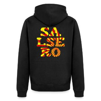 Salsa Dancer Geschenk T-Shirt - Unisex Premium Bio Zip Hoodie - Schwarz - Hinten - Nico (187cm)
