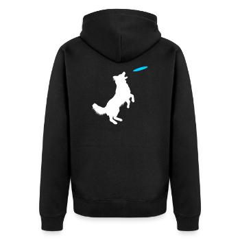 Dressage chien collie - Veste à capuche bio Premium Unisexe - noir - Dos - Nico (187cm)