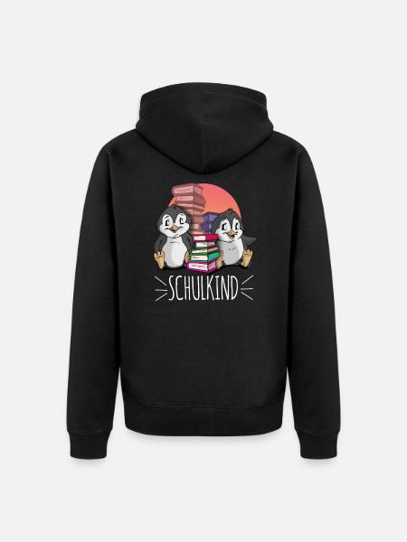 Schoolchild Penguin enrollment - Unisex Premium Organic Zip Hoodie - black