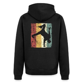 Breakdance Tanzen Streetdance Battle - Unisex Premium Bio Zip Hoodie - Schwarz - Hinten - Nico (187cm)