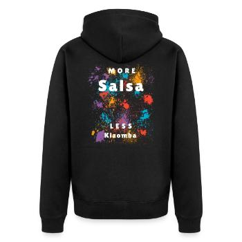 Salsa Dance T-Shirt - Gift for Salsa Dancer - Unisex Premium Organic Zip Hoodie - black - Back - Nico (187cm)