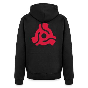 45 rpm vinyl adapter - Unisex Premium Organic Zip Hoodie - black - Back - Nico (187cm)