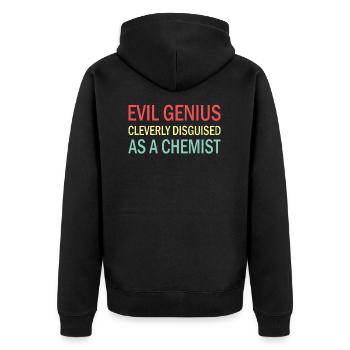 Chemie - Unisex Premium Bio Zip Hoodie - Schwarz - Hinten - Nico (187cm)