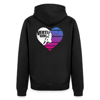 Vertigirl Climbing Coeur Escalade Bouldern - Veste à capuche bio Premium Unisexe - noir - Dos - Nico (187cm)