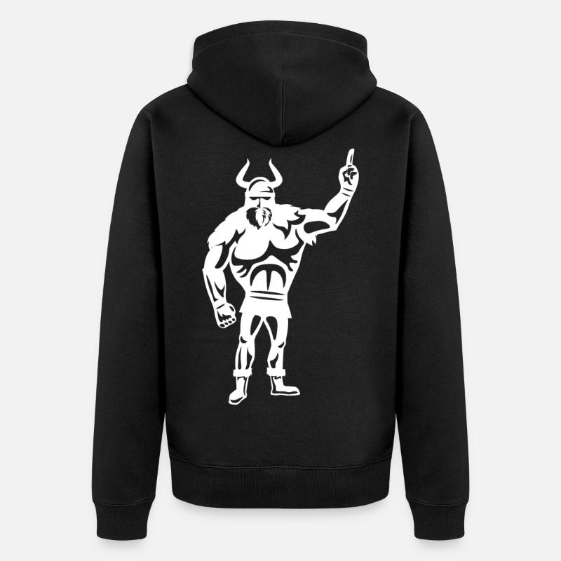 Hardstyle Wikinger - Unisex Premium Bio Zip Hoodie - Schwarz