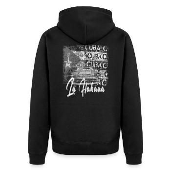 La Havane Cuba Cadeau pour Cuba Amis - Veste à capuche bio Premium Unisexe - noir - Dos - Nico (187cm)