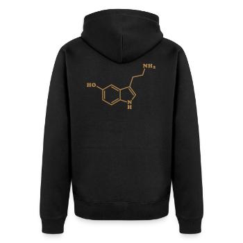 Formule chimique moléculaire de sérotonine - Veste à capuche bio Premium Unisexe - noir - Dos - Nico (187cm)