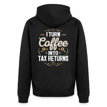 Taxe comptable comptable - Veste à capuche bio Premium Unisexe - noir - Dos - Nico (187cm)