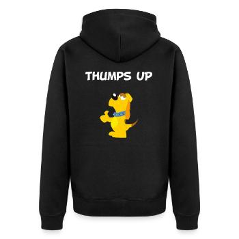 Thumps Up I Thumbs Up I chien je suis drôle - Veste à capuche bio Premium Unisexe - noir - Dos - Nico (187cm)