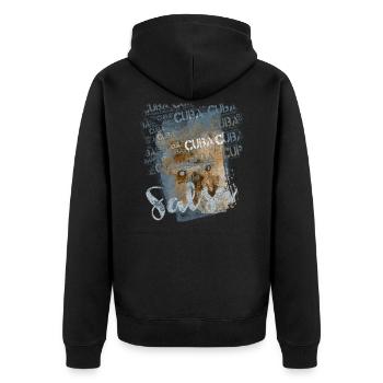 Salsa Cubana - Salsa Tänzer Geschenk - Unisex Premium Bio Zip Hoodie - Schwarz - Hinten - Nico (187cm)