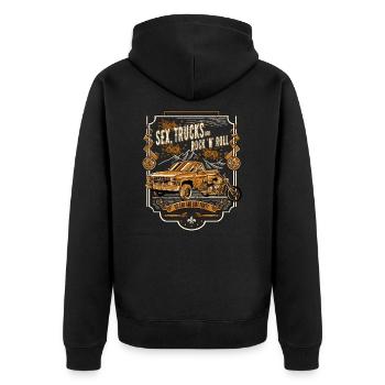 Sexe, camions et rock'n'roll - Veste à capuche bio Premium Unisexe - noir - Dos - Nico (187cm)