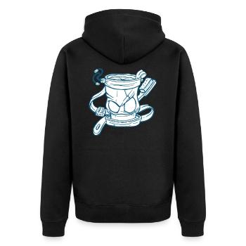 Chalk Climbing Klettern Bouldern - Unisex Premium Bio Zip Hoodie - Schwarz - Hinten - Nico (187cm)