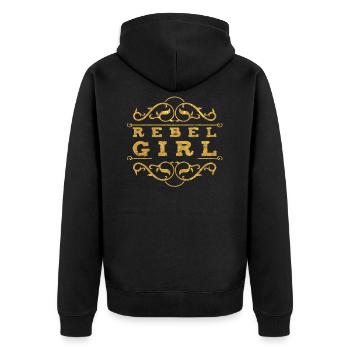 Fille rebelle - Veste à capuche bio Premium Unisexe - noir - Dos - Nico (187cm)