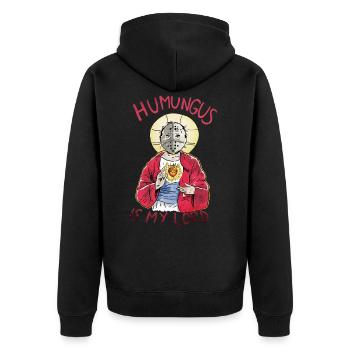 ho lord - Unisex Premium Bio Zip Hoodie - Schwarz - Hinten - Nico (187cm)