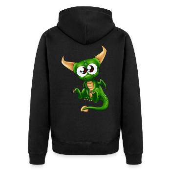 Draco le petit dragon - Veste à capuche bio Premium Unisexe - noir - Dos - Nico (187cm)