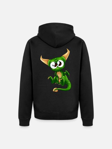 Draco the little dragon - Unisex Premium Organic Zip Hoodie - black