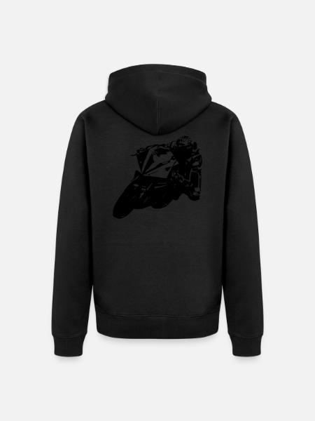 motorbike - Unisex Premium Organic Zip Hoodie - black