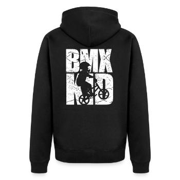 BMX Vélo Vélo Enfant - Veste à capuche bio Premium Unisexe - noir - Dos - Nico (187cm)