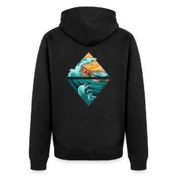 surf été vagues mer vacances cadeau cool - Veste à capuche bio Premium Unisexe - noir - Dos - Nico (187cm)