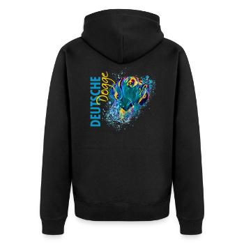 Deutsche Dogge - Unisex Premium Bio Zip Hoodie - Schwarz - Hinten - Nico (187cm)