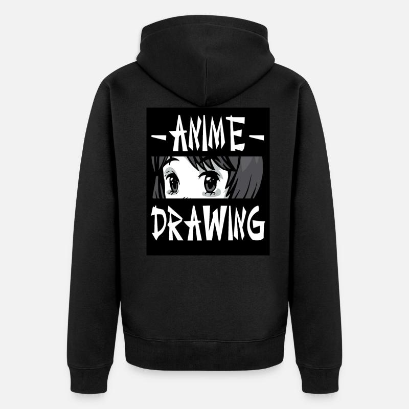 Dessin Anime Manga Otaku Dessin - Veste à capuche bio Premium Unisexe - noir