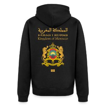 Marokkanischer Pass - Unisex Premium Bio Zip Hoodie - Schwarz - Hinten - Nico (187cm)