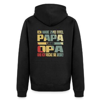 Lustiges cooles Papa Vater Opa Geburtstag Geschenk - Unisex Premium Bio Zip Hoodie - Schwarz - Hinten - Nico (187cm)