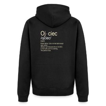 Polnischer Vater I Polen I Vatertag Geschenk - Unisex Premium Bio Zip Hoodie - Schwarz - Hinten - Nico (187cm)
