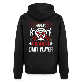 Dart Darts Bullseye Dartboard Gift 93 - Unisex Premium Organic Zip Hoodie - black - Back - Nico (187cm)