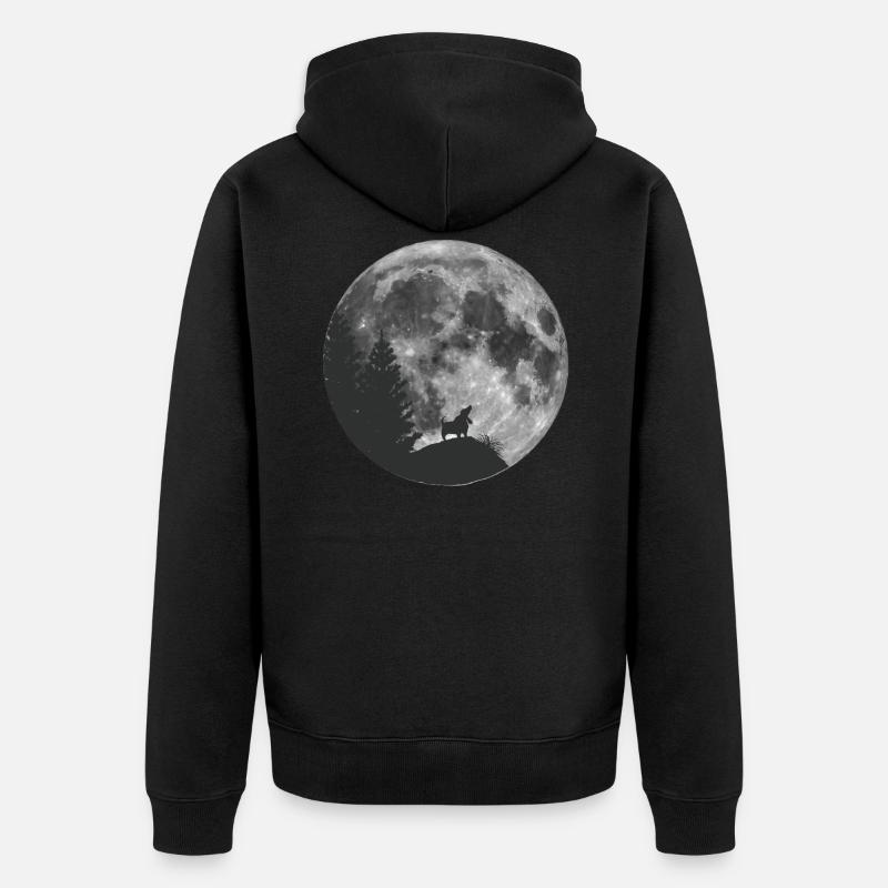 Dackel Teckel Dachshund Mond Hund Dachs Geschenk - Unisex Premium Bio Zip Hoodie - Schwarz
