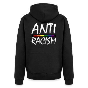 RACISME - Veste à capuche bio Premium Unisexe - noir - Dos - Nico (187cm)