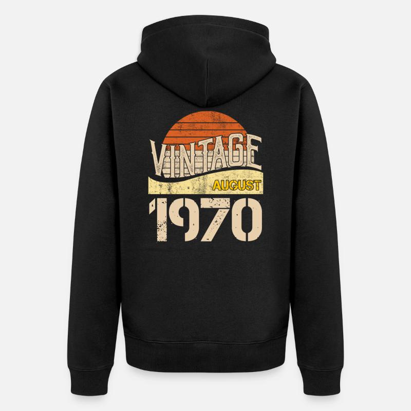 Millésime Août 1970 - Veste à capuche bio Premium Unisexe - noir
