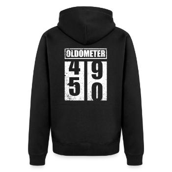 50th birthday 50 50th gift oldometer - Unisex Premium Organic Zip Hoodie - black - Back - Nico (187cm)
