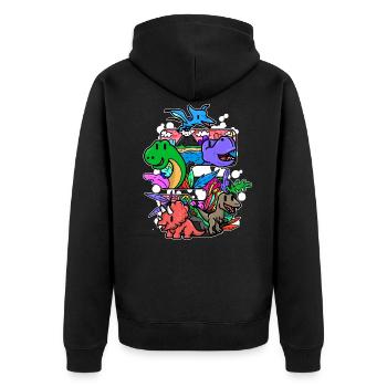 Dinosaure d’anniversaire de 5 ans - Veste à capuche bio Premium Unisexe - noir - Dos - Nico (187cm)