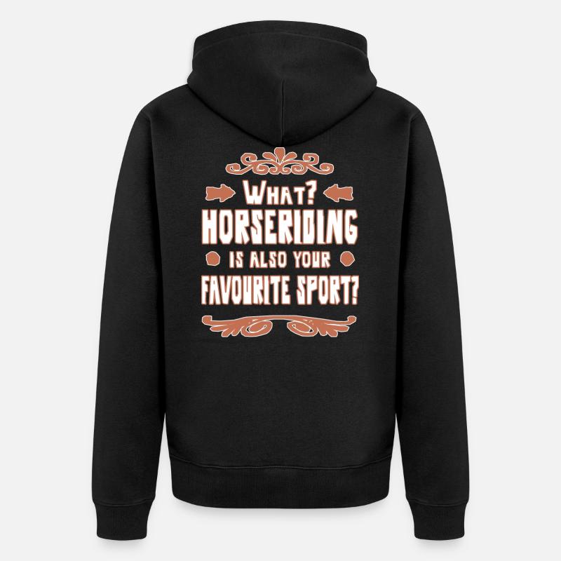 Équitation Cheval Cadeau fille - Veste à capuche bio Premium Unisexe - noir