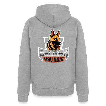 Belgian Malinois - Belgian Shepherd Dog - - Unisex Premium Organic Zip Hoodie - heather grey - Back - Nico (187cm)