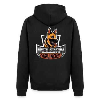 Belge Malinois - Chien de Berger Belge - - Veste à capuche bio Premium Unisexe - noir - Dos - Nico (187cm)