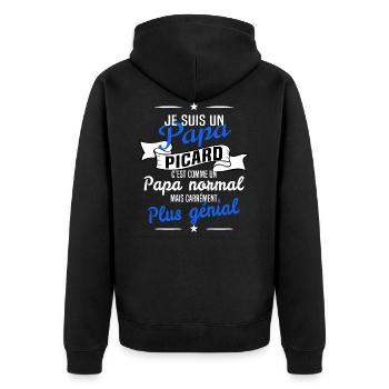 papa picard - Veste à capuche bio Premium Unisexe - noir - Dos - Nico (187cm)