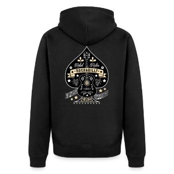 Rockabilly Vintage Rock N Roll Music Sock Hop - Unisex Premium Organic Zip Hoodie - black - Back - Nico (187cm)