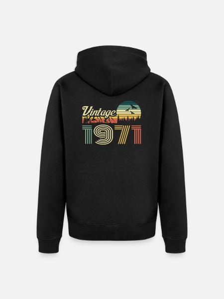 Vintage 1971 - Chaqueta con capucha prémium ecológica unisex - negro