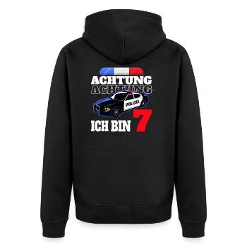 7. Geburtstag Polizei Polizist Junge Sohn Geschenk - Unisex Premium Bio Zip Hoodie - Schwarz - Hinten - Nico (187cm)