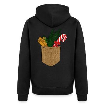 Christmas candy cane - Unisex Premium Organic Zip Hoodie - black - Back - Nico (187cm)