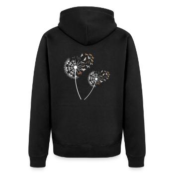 Pusteblume Hund Hundeliebhaber Blume Geschenk - Unisex Premium Bio Zip Hoodie - Schwarz - Hinten - Nico (187cm)