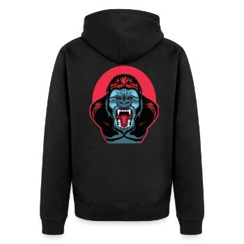 Wild gorilla - Unisex Premium Organic Zip Hoodie - black - Back - Nico (187cm)