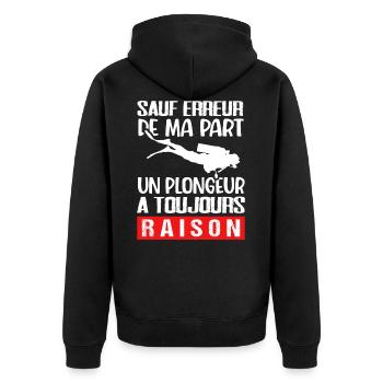 Plongeur cadeau drôle plongée sous marine - Veste à capuche bio Premium Unisexe - noir - Dos - Nico (187cm)