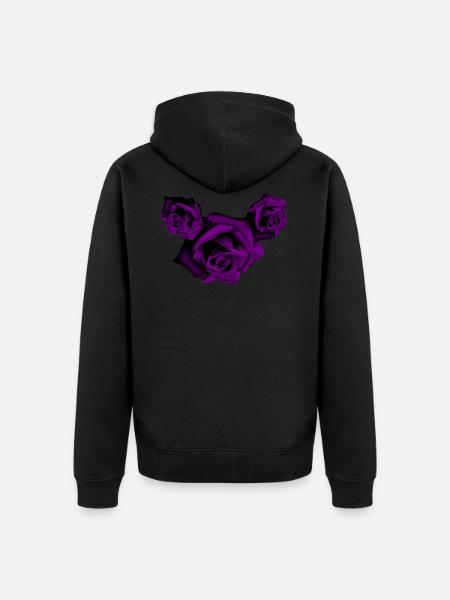 Rosen - Violette Rosen - Unisex Premium Bio Zip Hoodie - Schwarz