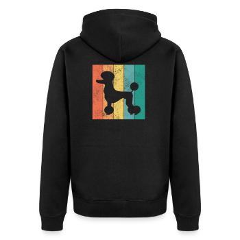 Pudel Retro Zwergpudel Welpe Hunderasse Geschenk - Unisex Premium Bio Zip Hoodie - Schwarz - Hinten - Nico (187cm)