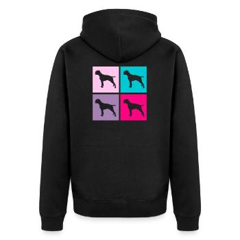 Cadeau de propriétaire de chien rétro boxeur allemand - Veste à capuche bio Premium Unisexe - noir - Dos - Nico (187cm)